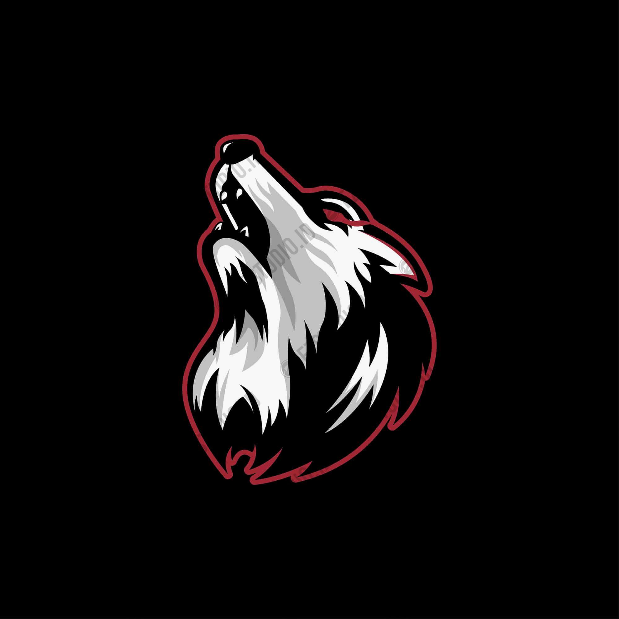Howling Wolf Head mascot esports logo