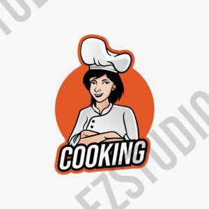 Woman Chef mascot logo premade