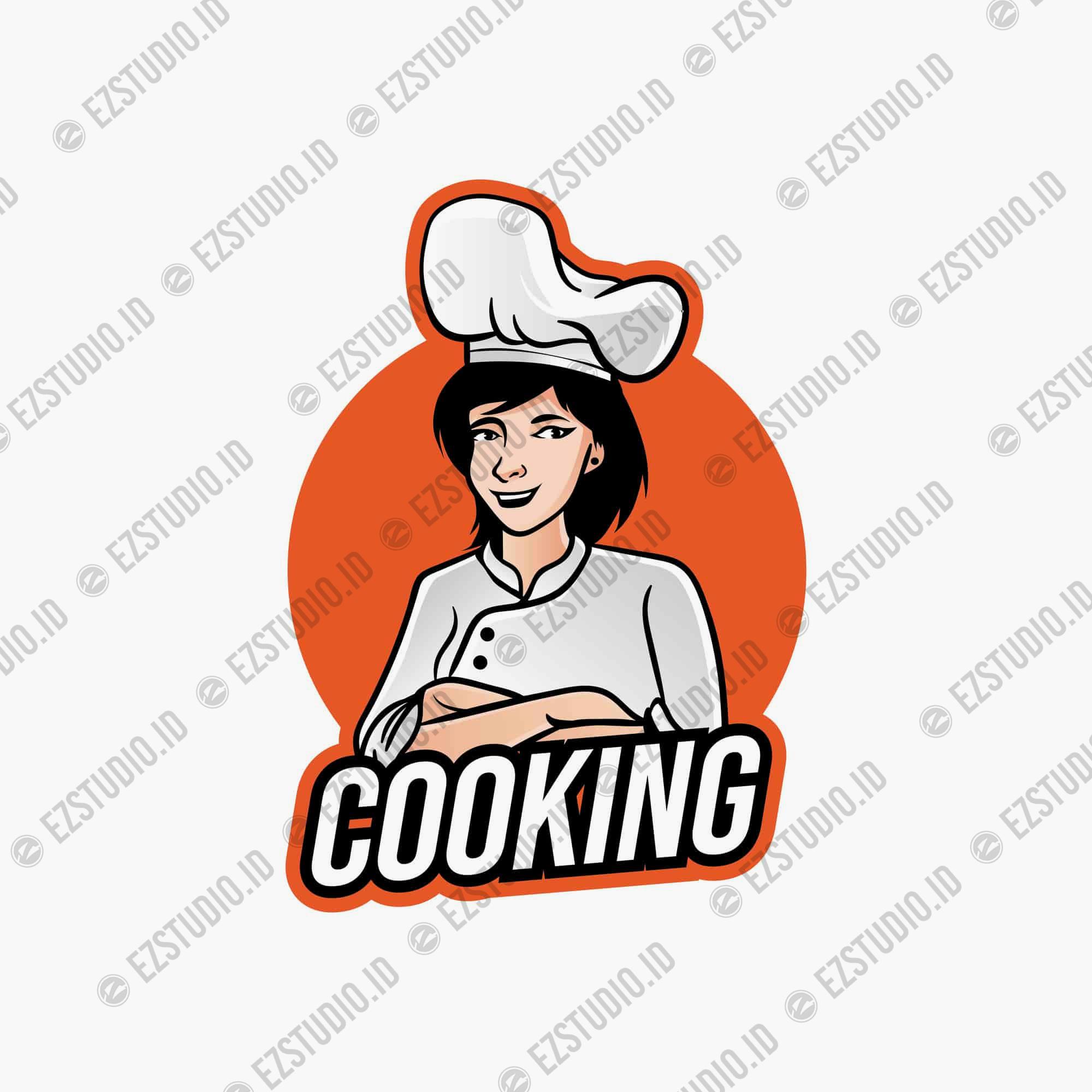 Woman Chef mascot logo premade