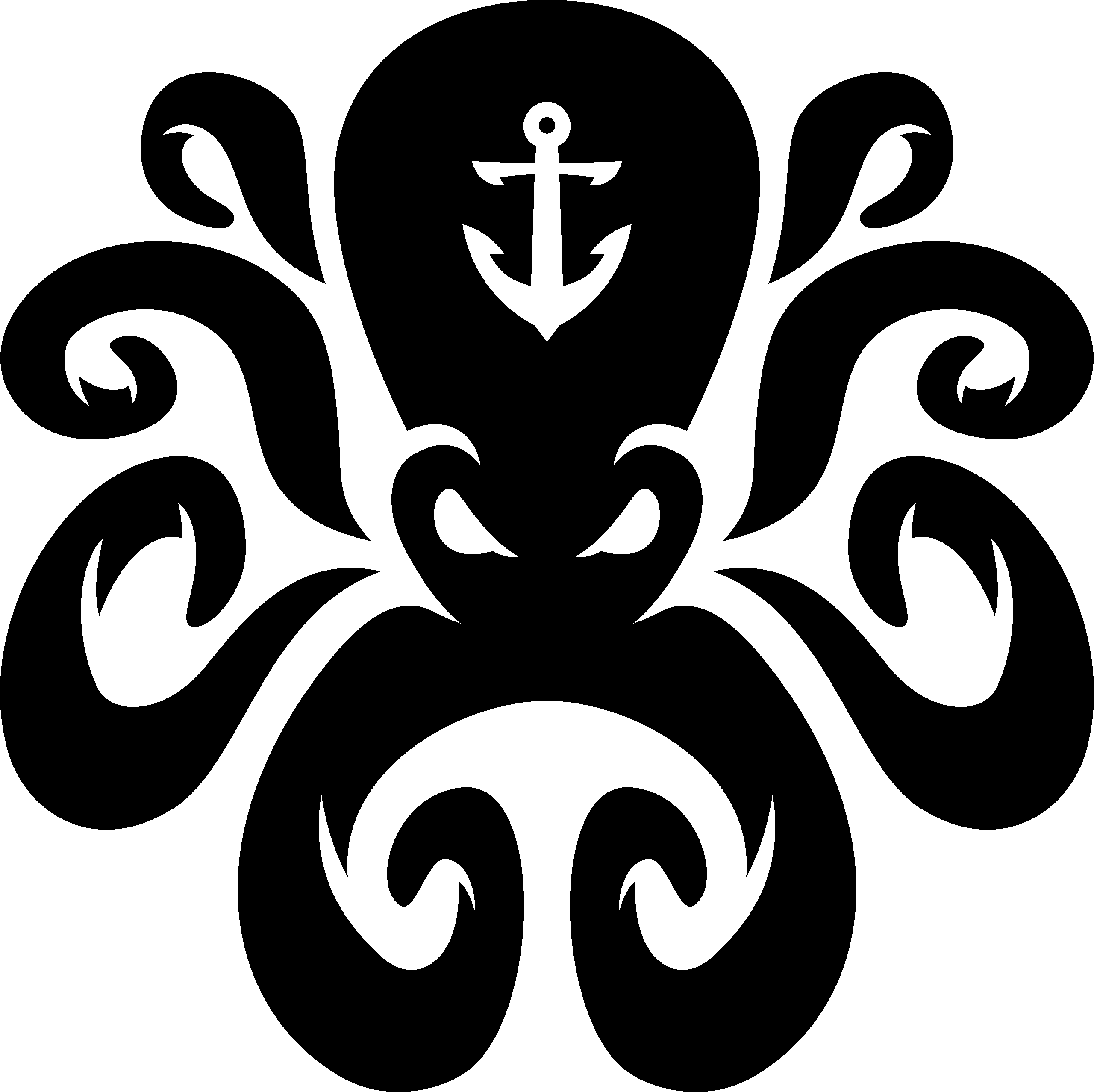 Octopus silhouette logo vector template