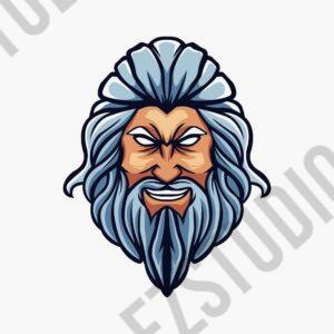 White beard angry men vector