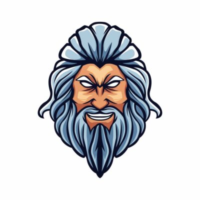 White beard angry men vector