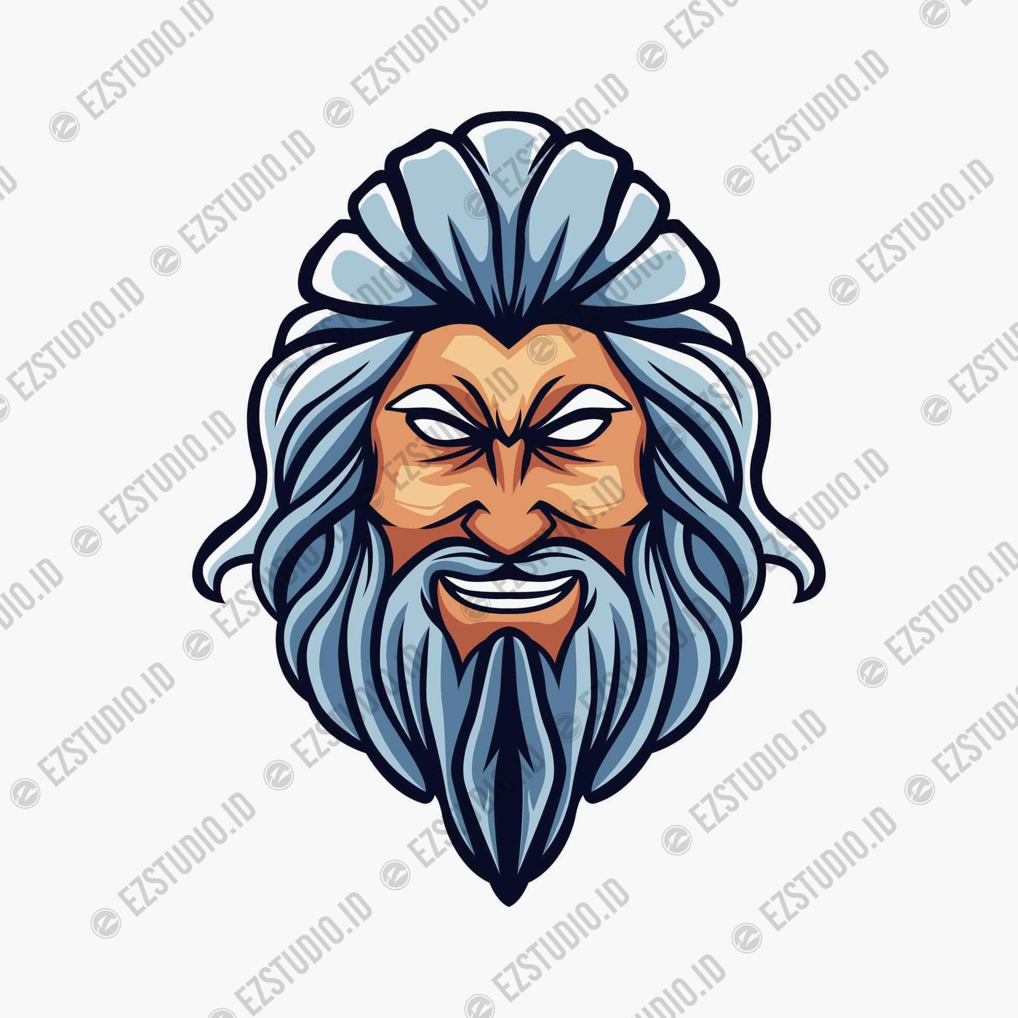 White beard angry men vector