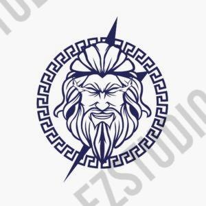 Zeus Line Art Asset