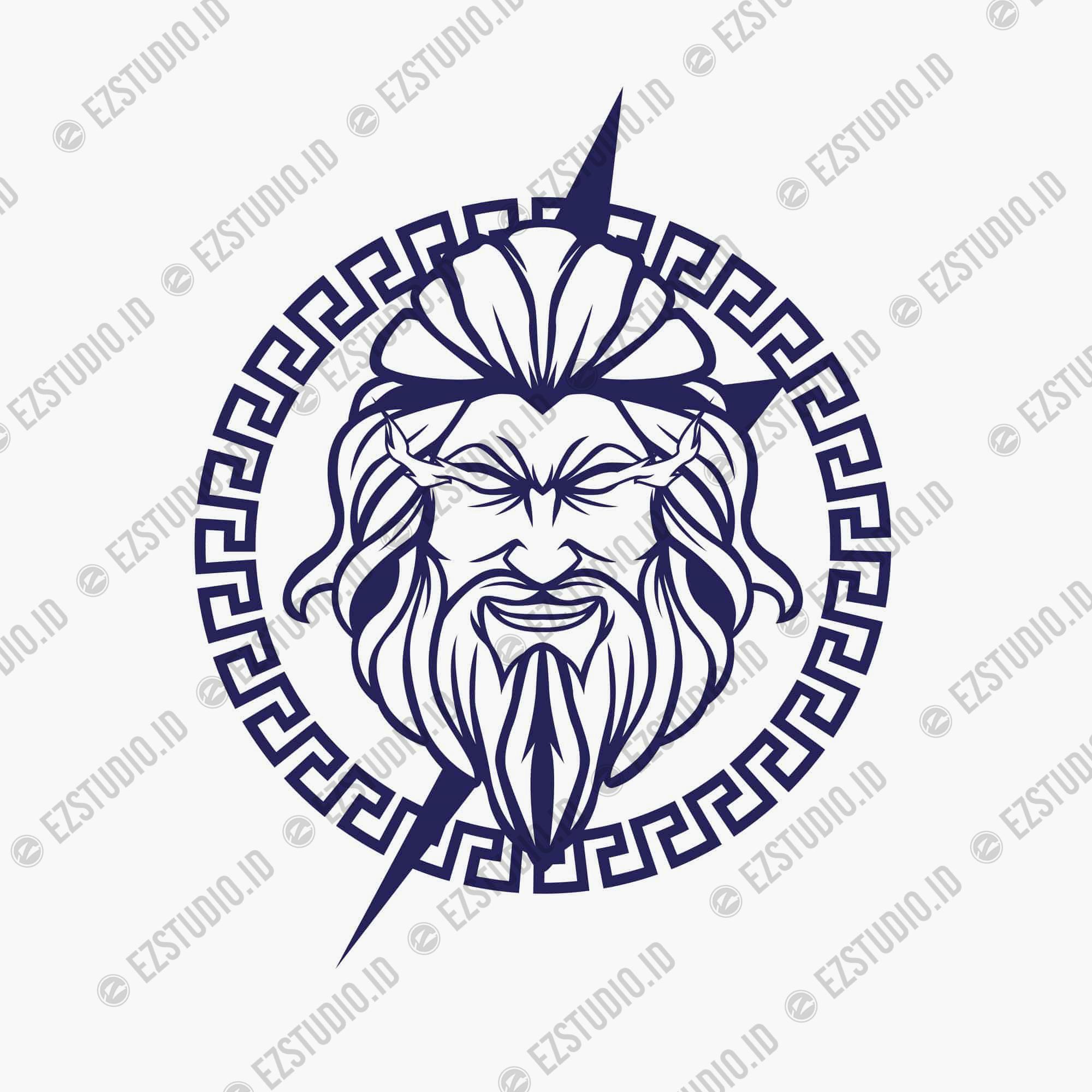 Zeus Line Art Asset