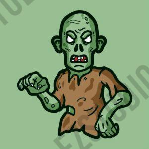 Zombie Half Body Asset Vector Illustration