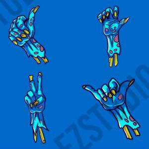 Zombie Hand Pose asset vector