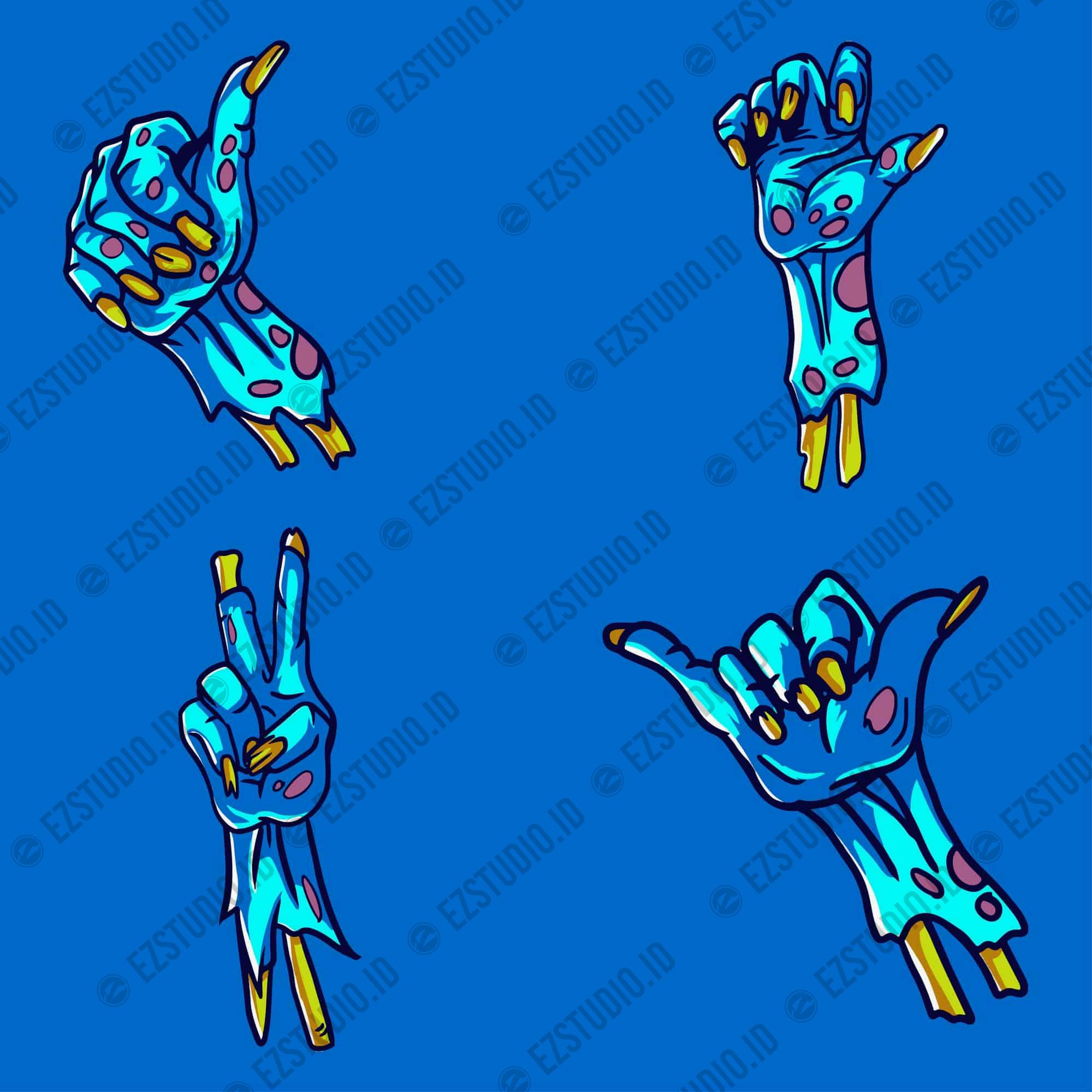 Zombie Hand Pose asset vector
