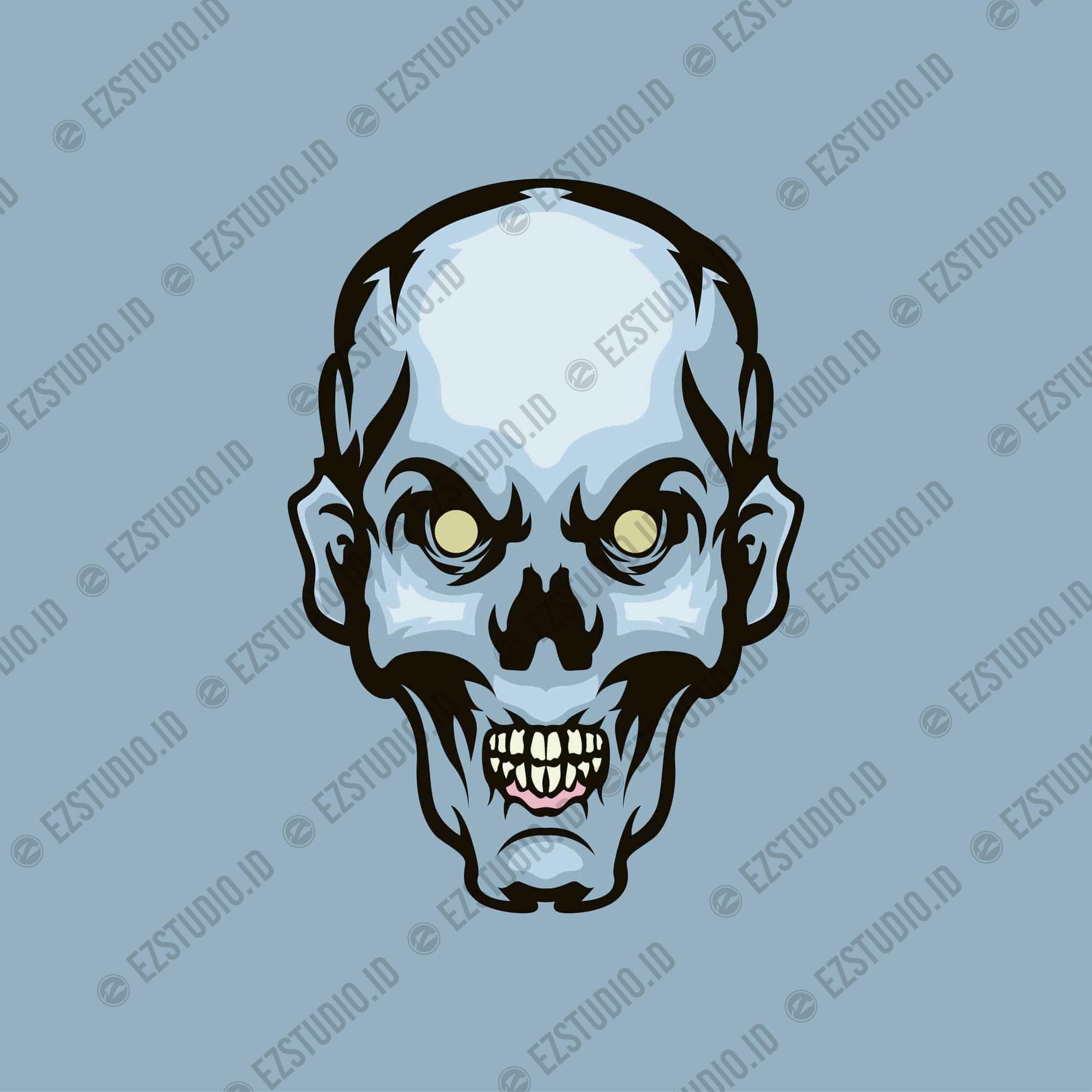 Zombie Head Mascot Vector