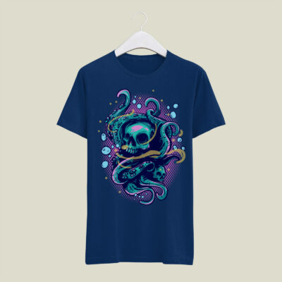 Skull Octopus Underwater T shirt design Illustration Ready to use