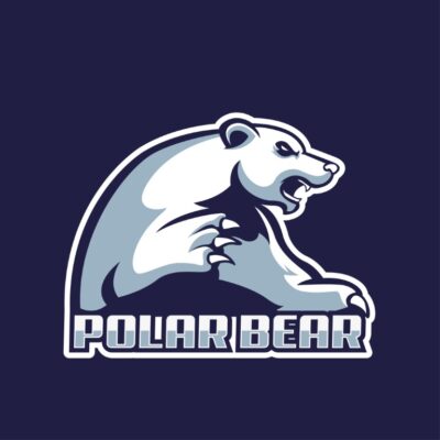 Polar Bear Mascot Logo Vector Illustration White Bear