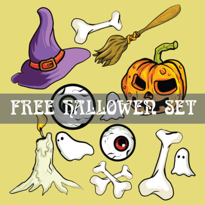 Freebies Halloween Theme set Free vector