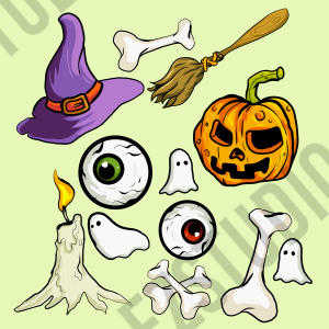 Halloween bundle icon and illustration vector template