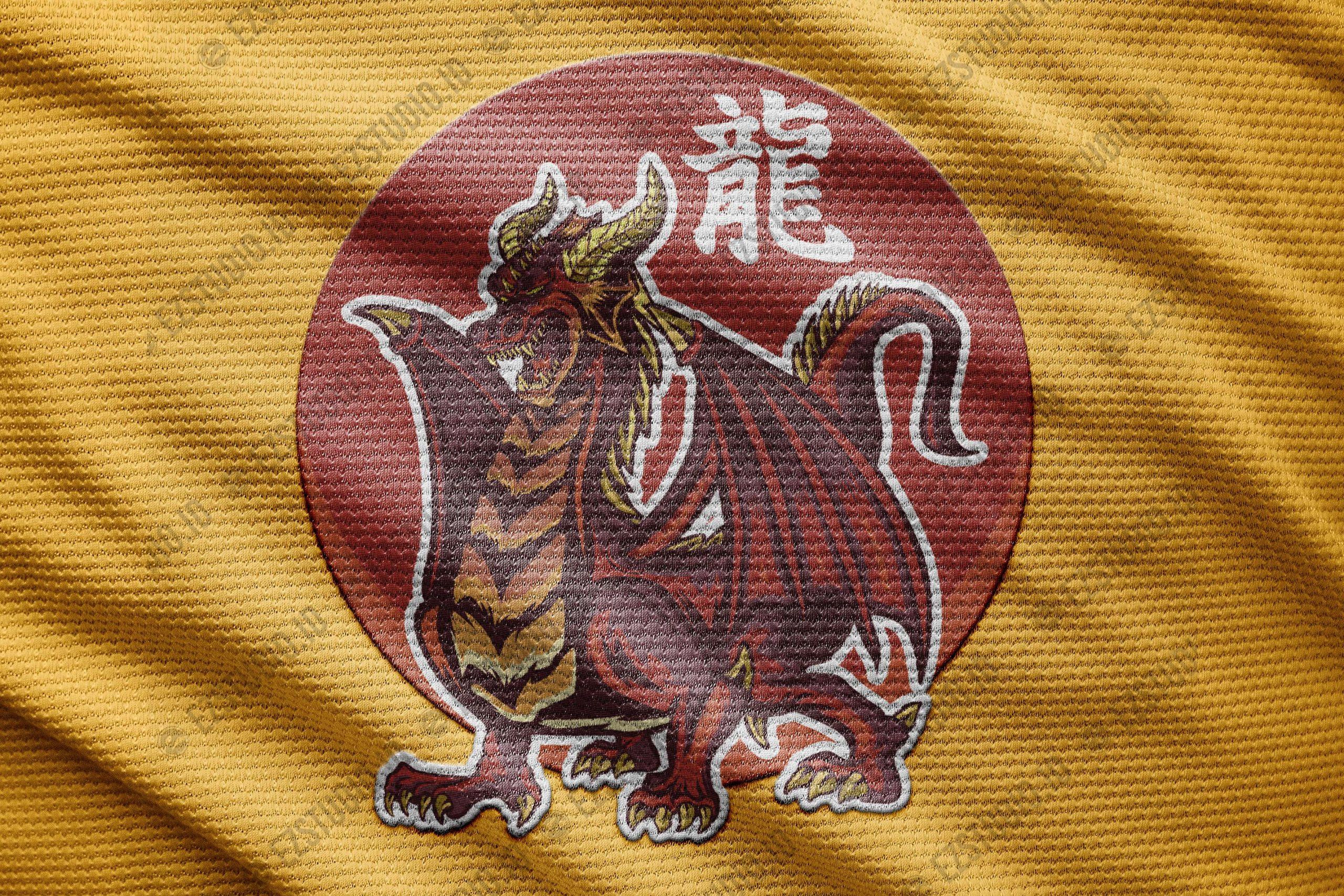Japanese style dragon Illustration full vector