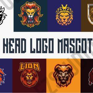 Lion Head logo mascot for Sports/E-Sports Set Bundle