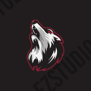 Wolf Howling Head mascot logo for Sports/E-Sports