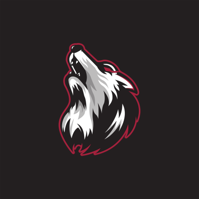 Wolf Howling Head mascot logo for Sports/E-Sports