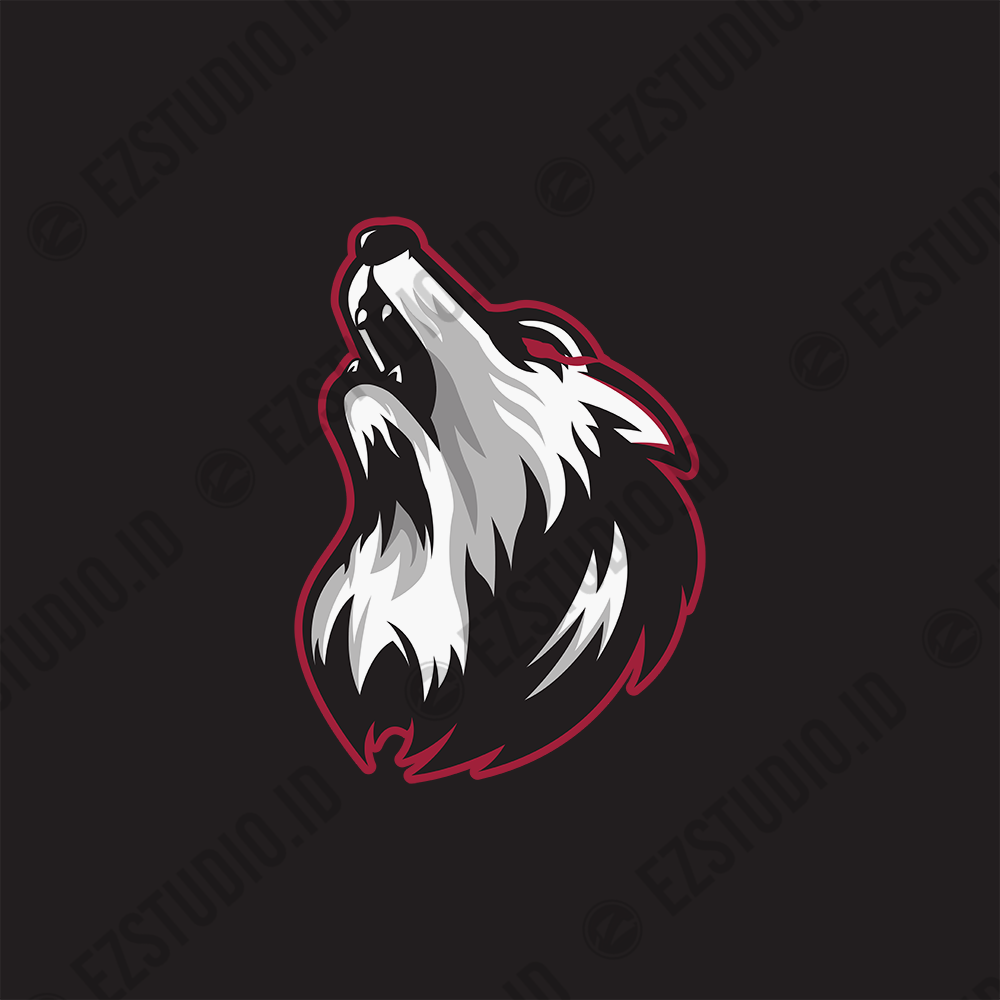 Wolf Howling Head mascot logo for Sports/E-Sports