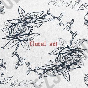 Floral tattoo tribal Set ready to print PSD files